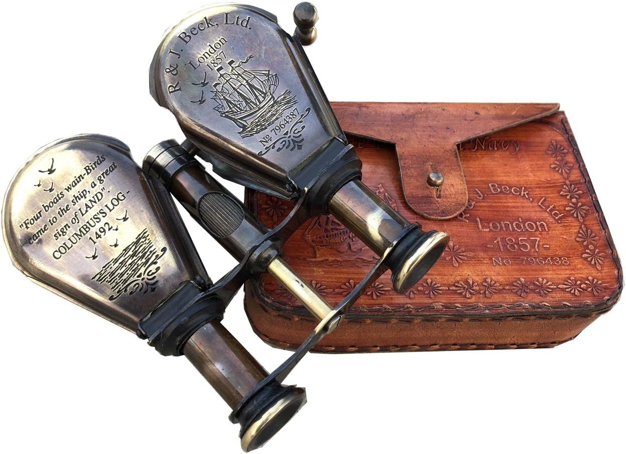 Classic Marine Spy Glass Antique London 1857 R & J Beck Brass Binocular Collectibles, Antique Style Telescope Spyglass Folding Gift