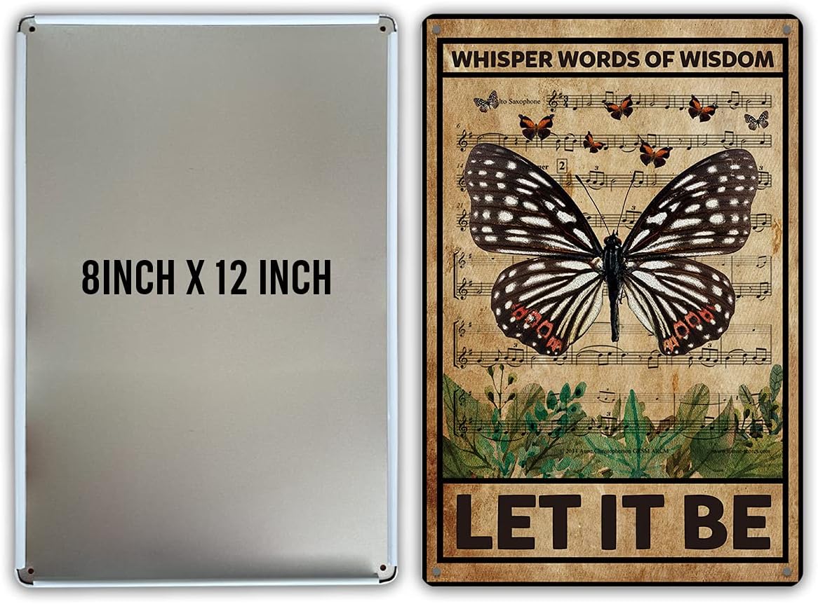 Let It Be The Beatles Metal Tin Sign Wall Decor Retro Whisper Words of Wisdom