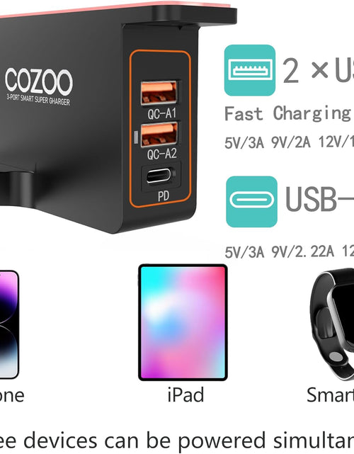 Load image into Gallery viewer, Headphone Stand with USB Charger Under Desk Headset Holder Mount with 3 Port USB Charging Station (20W PD &amp; QC3.0 )
