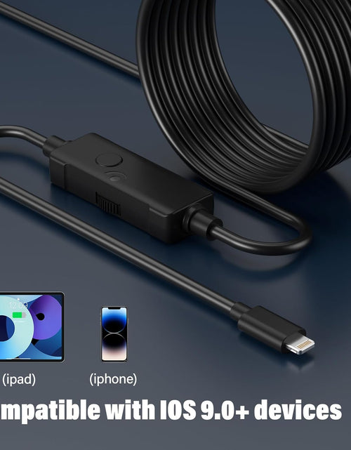 Load image into Gallery viewer, Endoscope Camera with Light iPhone Borescope Inspection Camera, 1920p HD, Adjustable 8 LED, 16.4ft, Single Lens
