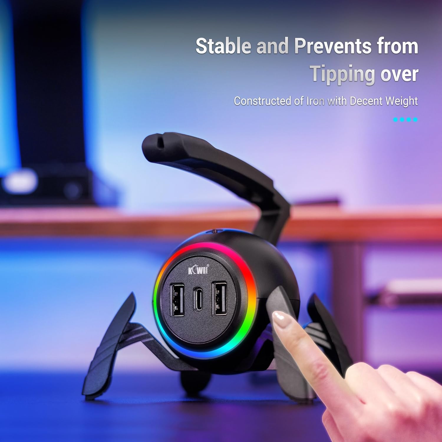 Mouse Bungee RGB Gaming Mouse Cord Holder Controller, USB Port Style Mouse Bungee