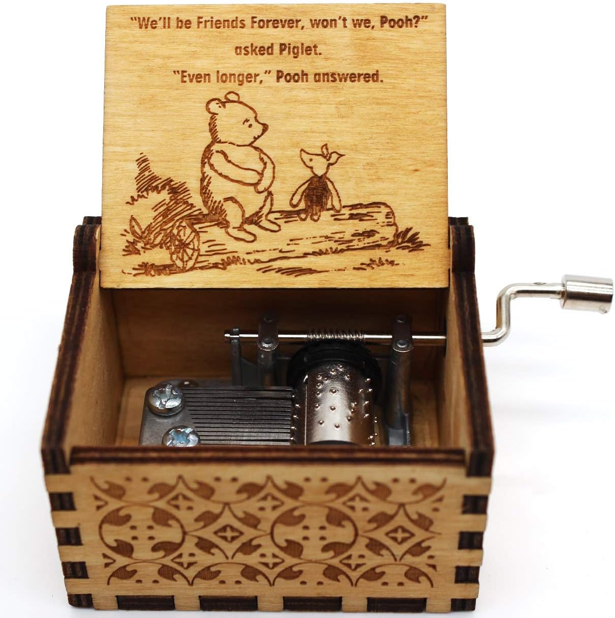 Wooden Music Box - The Pooh Saying Music Box, Gift for Friend