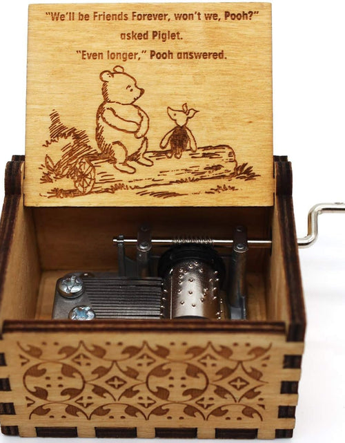 Load image into Gallery viewer, Wooden Music Box - The Pooh Saying Music Box, Gift for Friend
