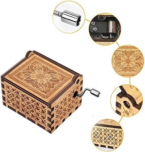 Gifts for Mom Music Box from Daughter Hand Crank Engraved Musical Box