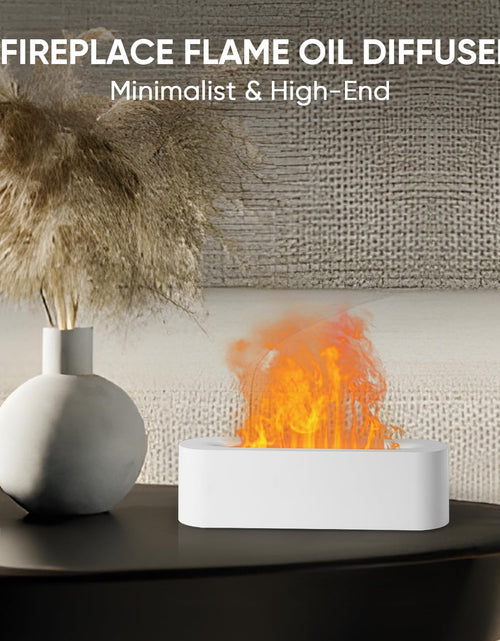 Load image into Gallery viewer, Fireplace Colorful Fire Flame Diffuser, Aromatherapy Essential Oil Diffuser, 150ml Cool Mist Humidifier, White
