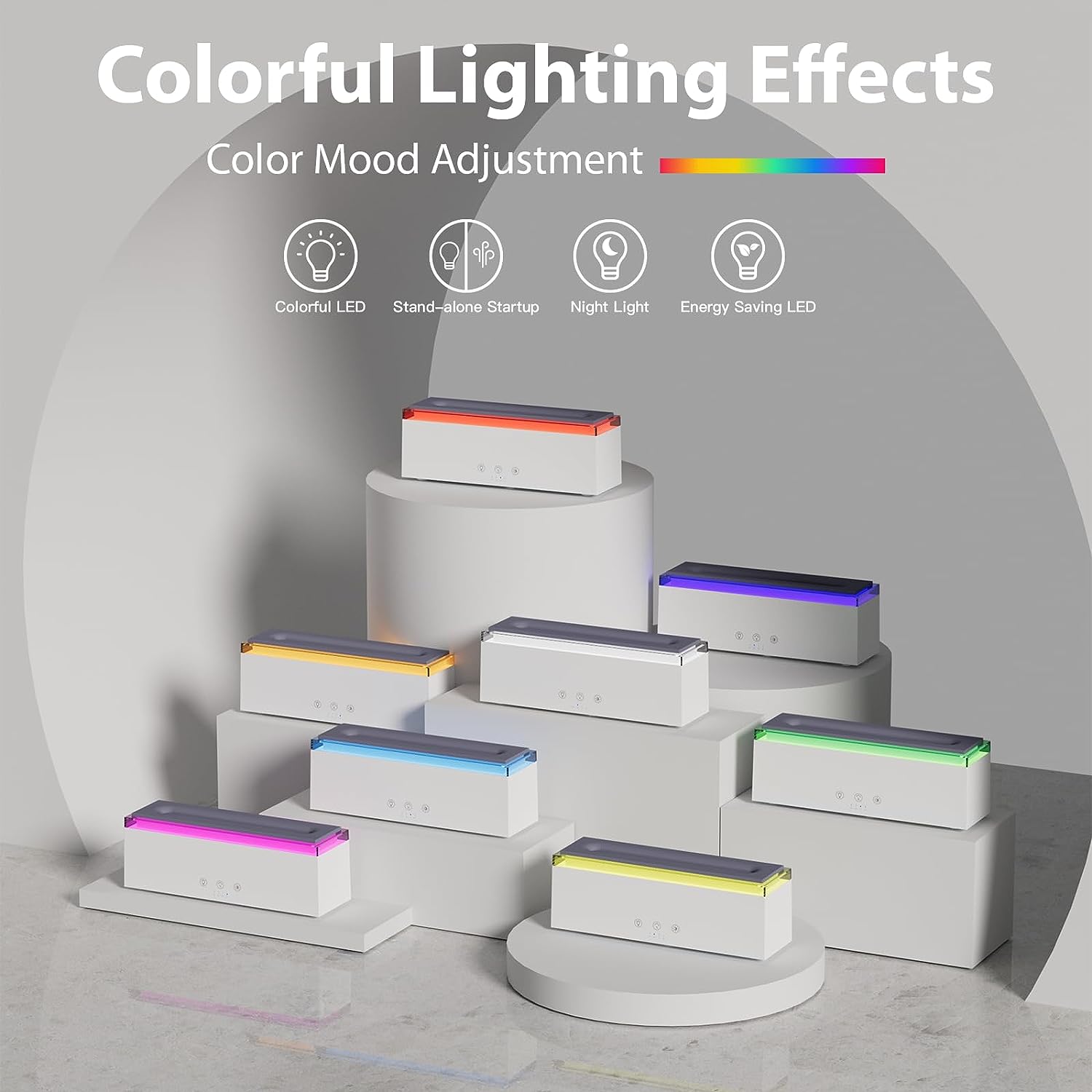 Aromatherapy Essential Oil Diffuser for Home: Mist Aroma - Flame 17 Modes RGB Ambient Lights 200ml