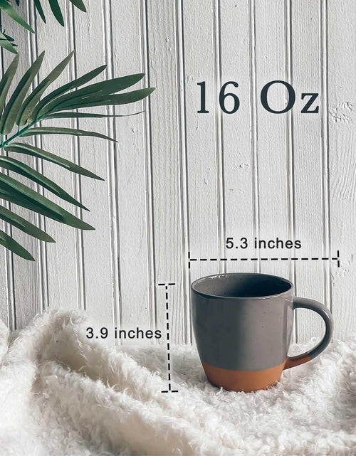 Load image into Gallery viewer, Ceramic Large Latte Mug Set of 4, 16oz - Microwavable, Porcelain Coffee Cups With Big Handle, Assorted Neutrals
