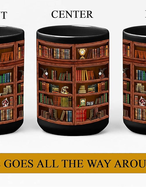 Load image into Gallery viewer, Library Bookshelf Mug Gifts For Book Lovers Women,  Mug Librarian Book Lovers Gifts for Readers Writer Black 15oz
