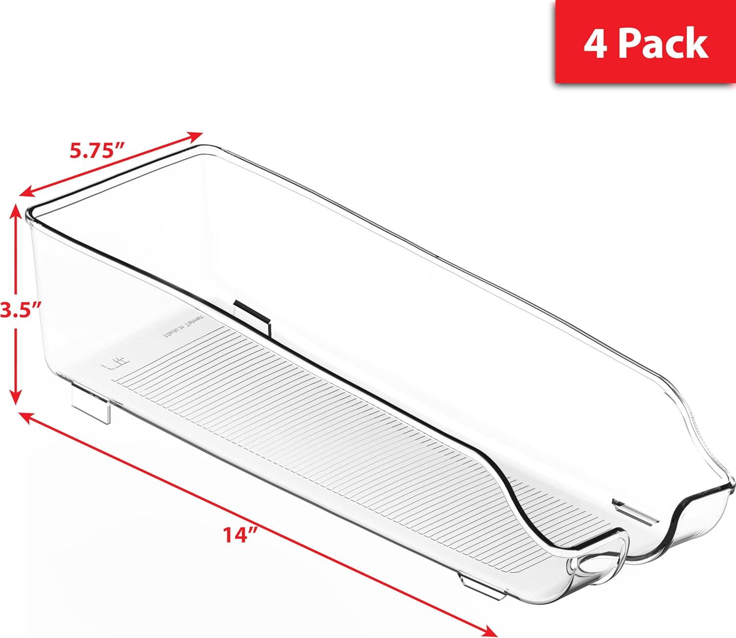 Soda Can Organizer for Refrigerator/Pantry, Clear, Set of 4