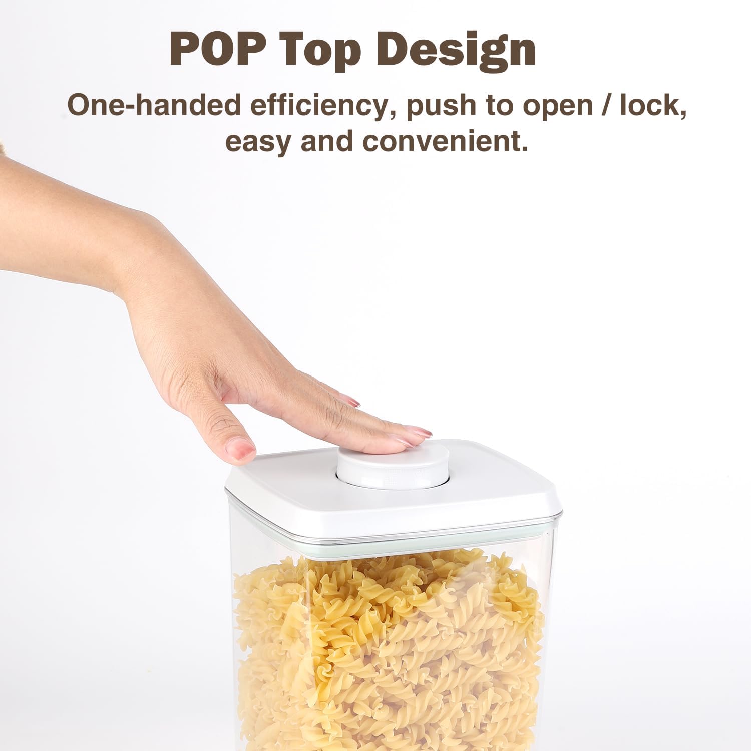 8 Pcs Pop Container Set, Airtight Food Storage Containers with Lids for Kitchen Pantry, Gray