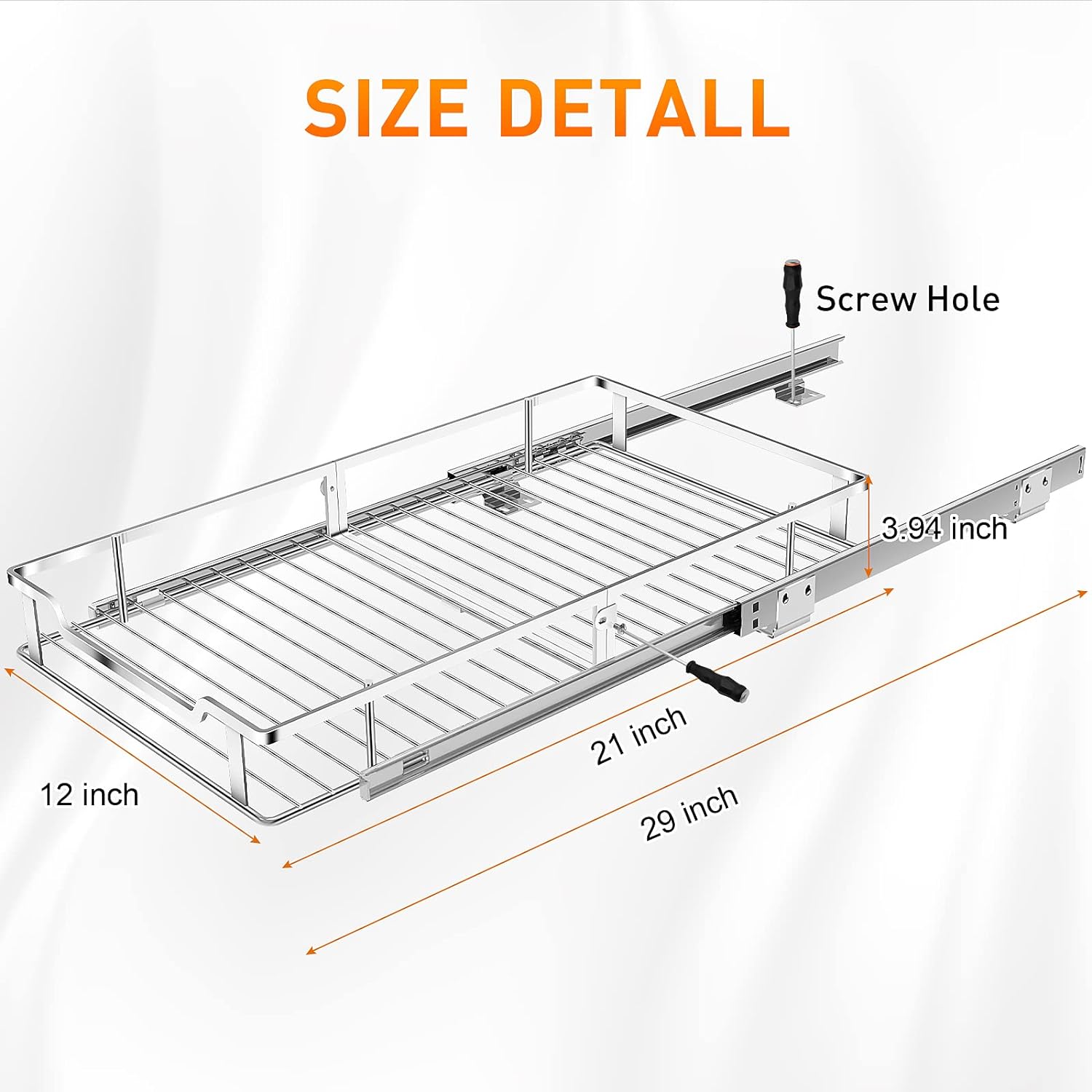 Pull Out Cabinet Organizer, Heavy Duty Slide Out Pantry Shelves Sliding Drawer Storage For Kitchen