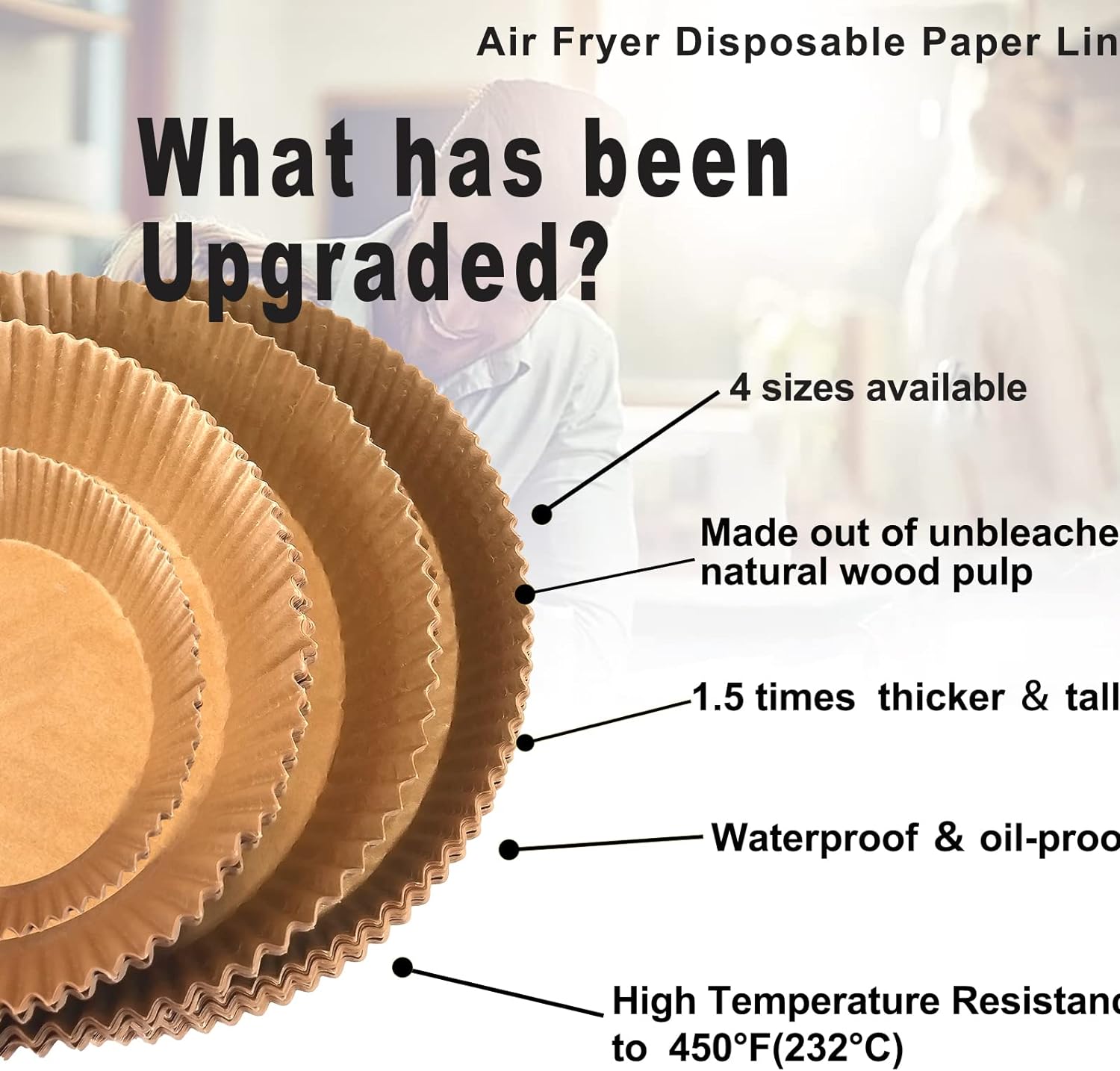 Disposable Air Fryer Paper Liners, 9 Inch Round Parchment Paper Liners for 4 qt 5 qt 6 qt