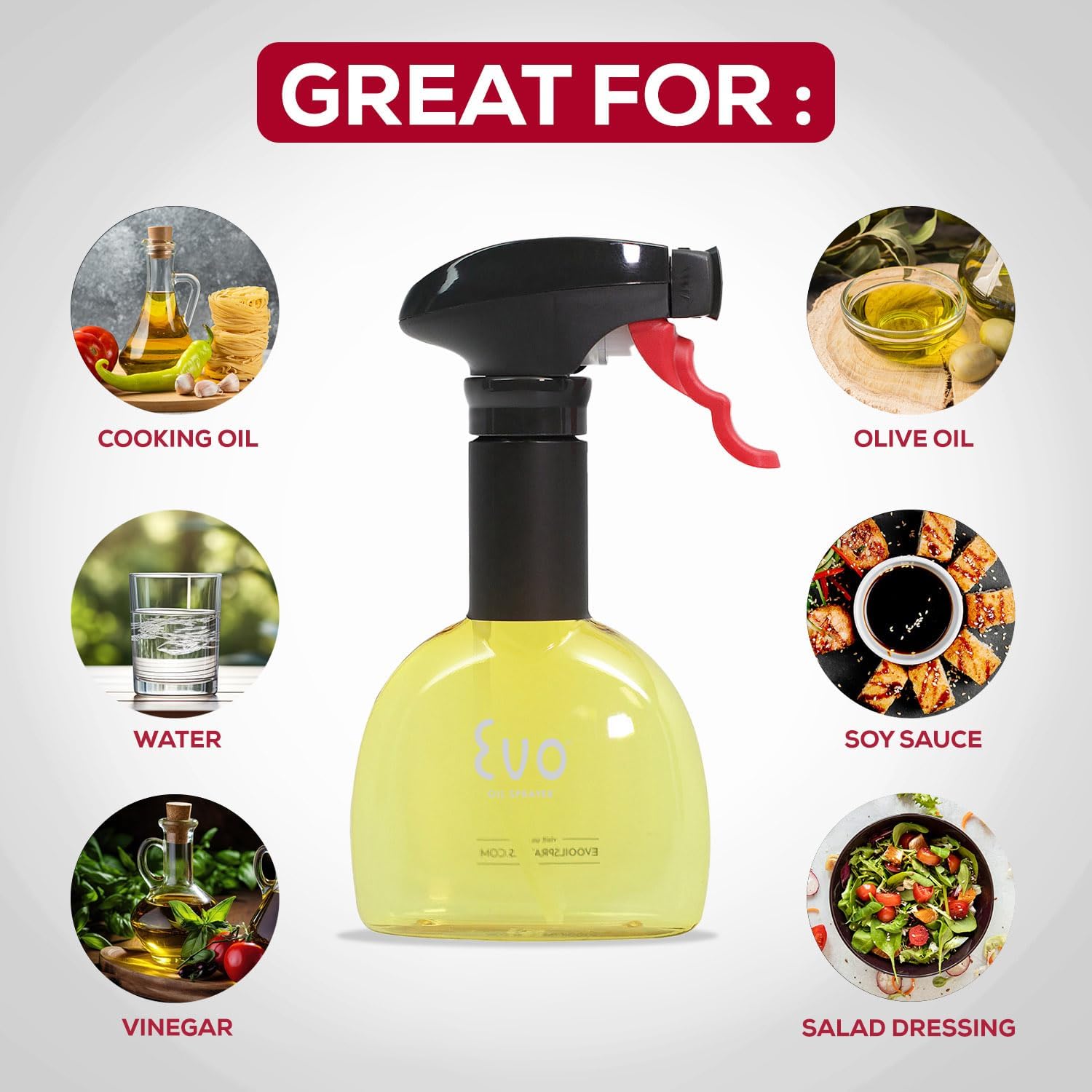 Mini Oil Sprayers, Non-Aerosol for Olive Oil, Cooking Oils, and Vinegars, 8-Ounce