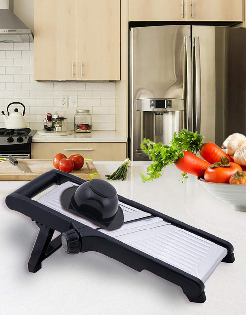 Load image into Gallery viewer, Adjustable Stainless Steel Food Vegetable Potato Onion Slicer French Fry Cutter, Slicer Julienne with Cut-Resistant Gloves

