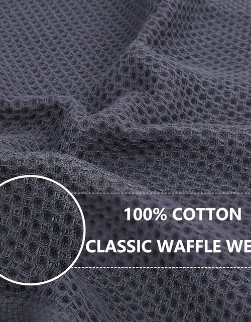 Load image into Gallery viewer, Cotton Waffle Weave Kitchen Dish Cloths, 12x12 Inches, 6-Pack, Dark Grey
