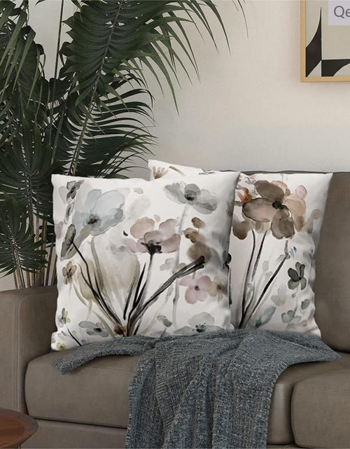 Load image into Gallery viewer, Set of 2, Flowers Pillow Cushion Cases, Modern Decorative Square Pillowcases

