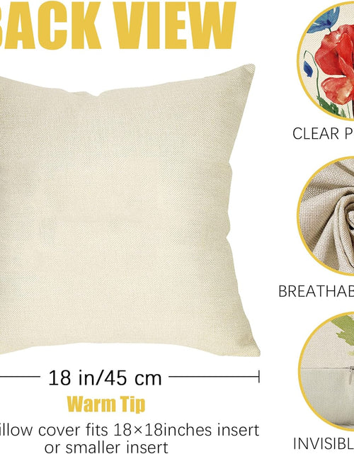 Load image into Gallery viewer, Poppy Floral Flowers Decorative Throw Pillow Covers 18 x 18 Set of 4
