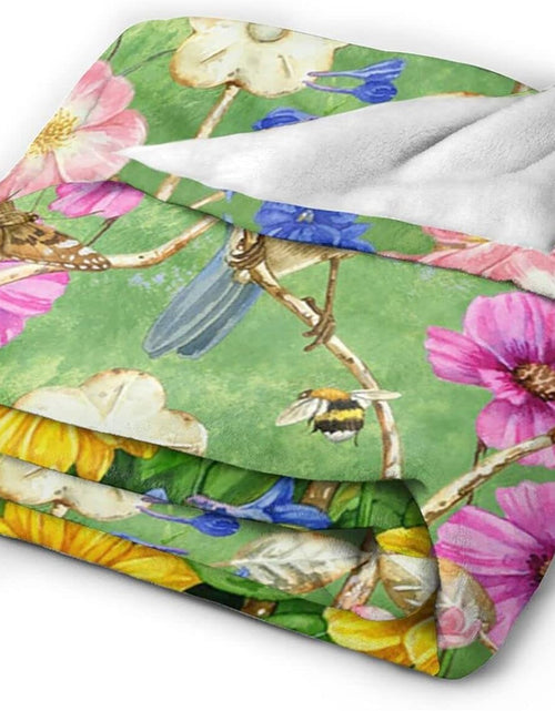 Load image into Gallery viewer, Rural Flowers Birds Throw Blanket Ultra Soft Warm All Season Rustic Sunflowers, 50&quot;X40&quot;
