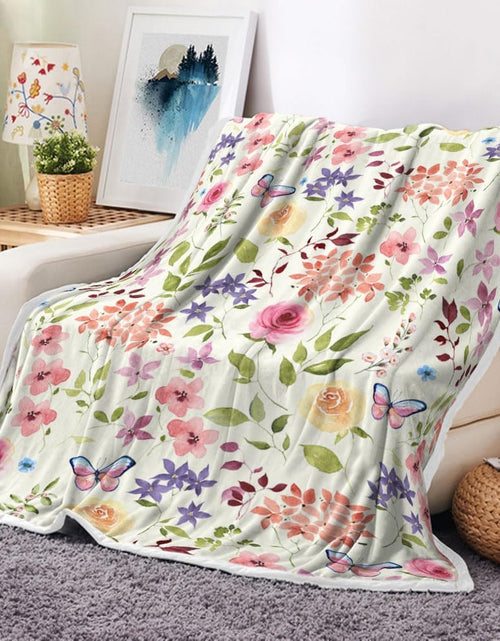 Load image into Gallery viewer, Pink Butterfly Throw Blanket Soft Cozy Warm Plush Fleece Flannel Blanket, 60 x 50 inches
