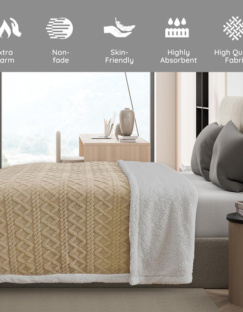 Load image into Gallery viewer, Soft Fleece Plush Sherpa Dual Sided- Fuzzy Fluffy Warm Lightweight 50x70 Inch Beige
