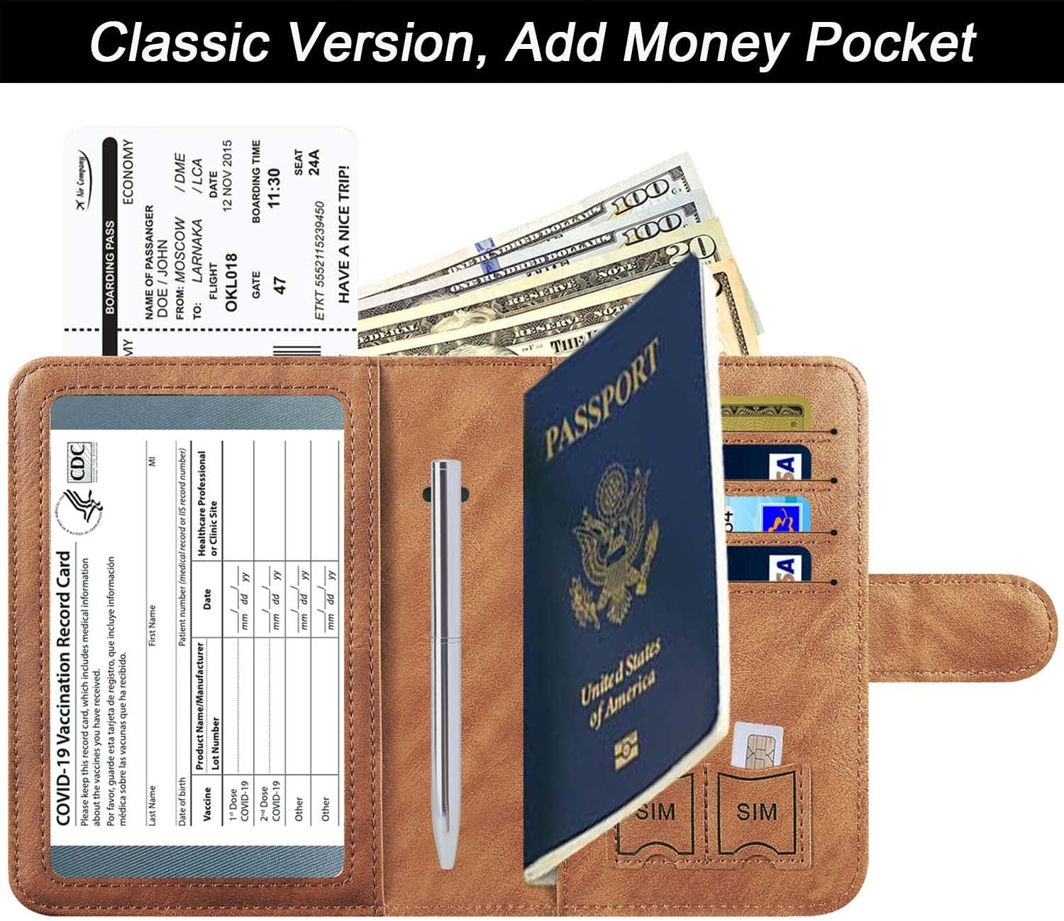 Passport Holder Cover Wallet Travel Essentials Accessories for Men Women (2#Brown)