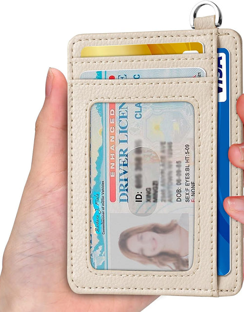 Load image into Gallery viewer, Slim Minimalist Front Pocket Wallet, RFID Blocking Credit Card Holder Wallet with Detachable D-Shackle, Beige
