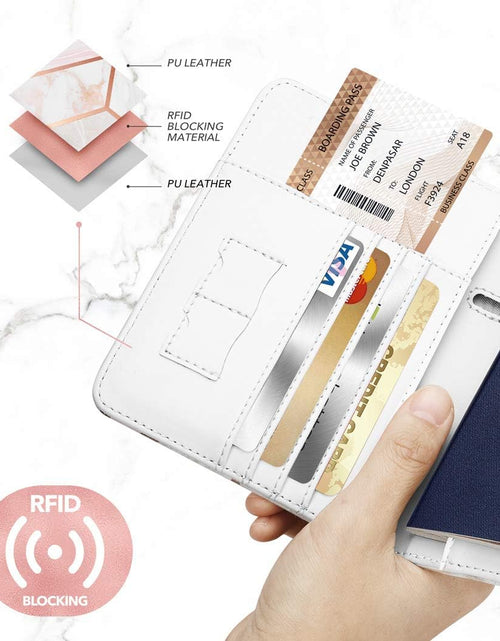 Load image into Gallery viewer, Passport Holder Cover, [Updated Version] Leather RFID Blocking Travel Wallet Case for Men &amp; Women (Marble)
