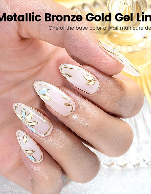 Load image into Gallery viewer, Metallic Nail Art Gel Liner Bronze Gold Mirror Chrome 3D Effect Gel Nail Polish 8ml
