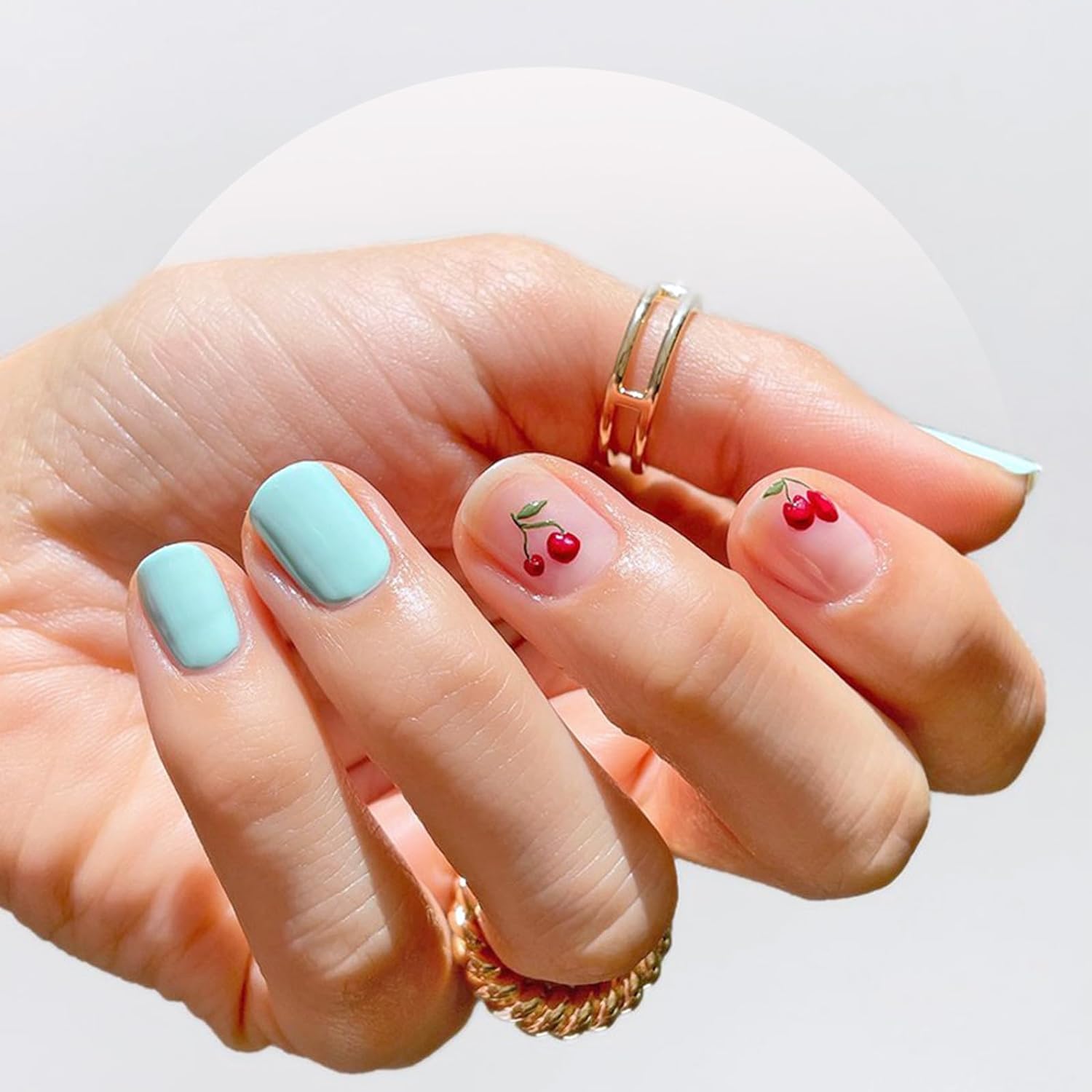 5D Nail Stickers Rhinestones Nail Art Crystal Cherry Art