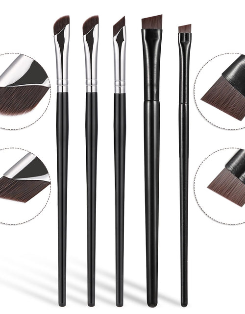 Load image into Gallery viewer, 5-Piece Set Eyeliner Brushes for Precision Makeup Application - Fine Angled &amp; Ultra Thin Slanted Flat Angle
