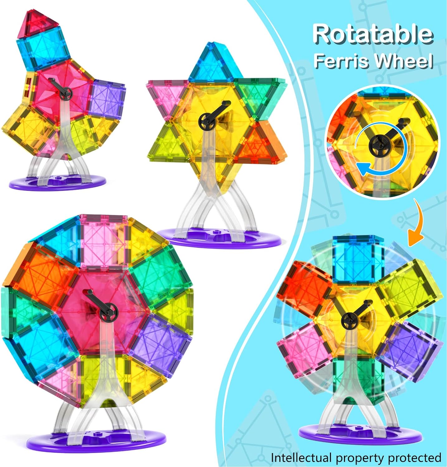 57PCS Magnetic Tiles Building Blocks Set | Educational