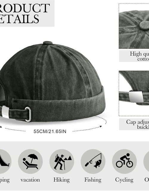 Load image into Gallery viewer, Adjustable Brimless Hats for Men Docker Hat Casual No Brim Hat (2 Pcs)
