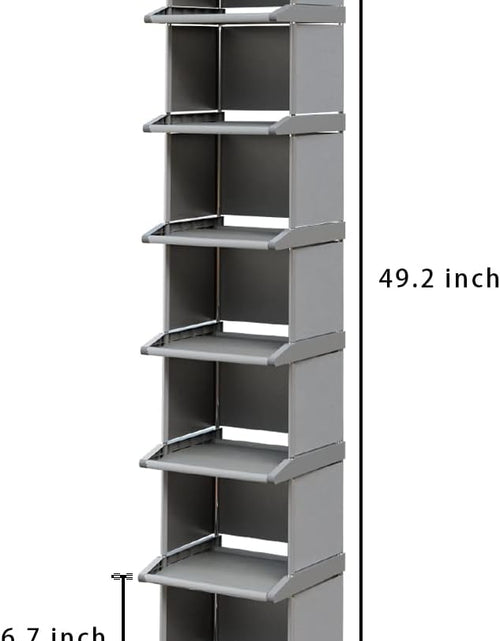 Load image into Gallery viewer, 8 Tiers DIY Narrow Stackable Free Standing Shoes Storage Tall Organizer Vertical Entryway Hallway Shelf
