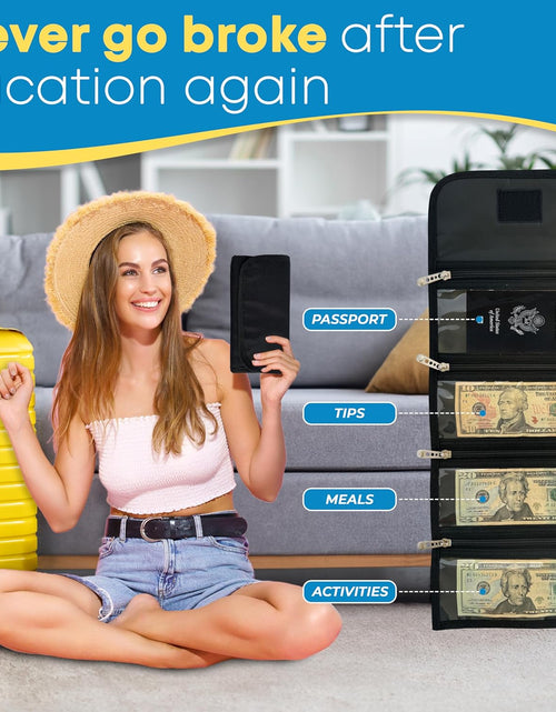 Load image into Gallery viewer, Money Organizer, Cash Wallet with 4 Zipper Slots - Money Organizer for Budget
