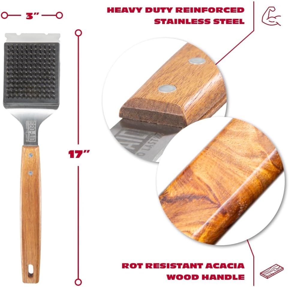 BBQ-Aid Grill Brush and Scraper for Barbecue No Scratch- BBQ Grill Brush for Any Grill