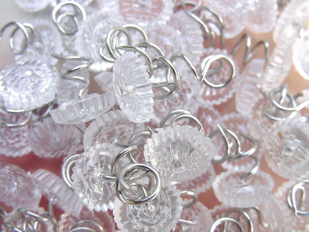 50 Pcs Upholstery Tacks Headliner Pins Clear Heads Twist Pins , Clear