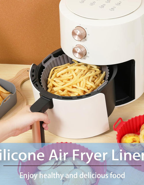 Load image into Gallery viewer, 2 Pcs Reusable Non-Stick Air Fryer Basket Bowl Fit 3-5QT Air fryer Baking Replacement of Flammable Parchment Paper(Round, 6.5 Inch)

