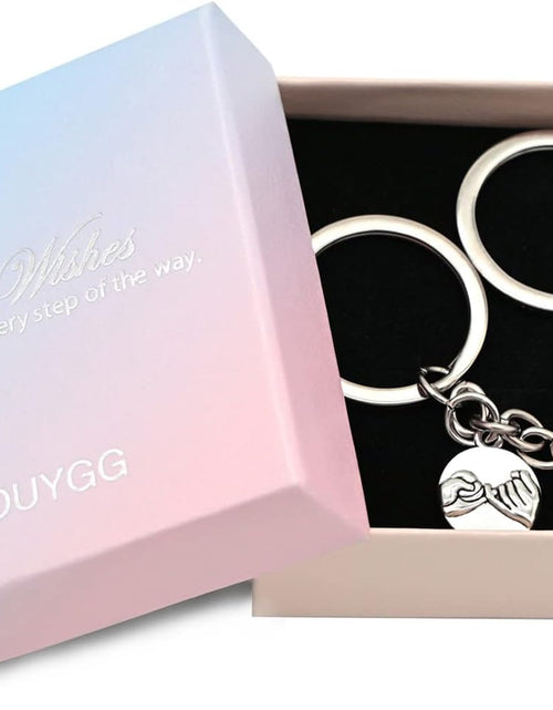 Load image into Gallery viewer, Heart Keychain for Couples/Friendship, Matching Brick Keychains Set , Black
