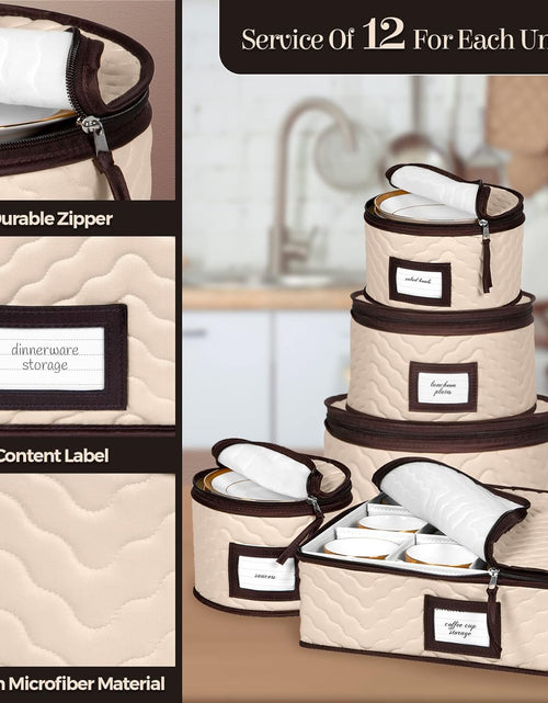 Load image into Gallery viewer, 5-Piece Set Moving Boxes for Dinnerware, Glasses, Plates, Mugs and Saucers Sturdy Quilted Microfiber Dish Organizer
