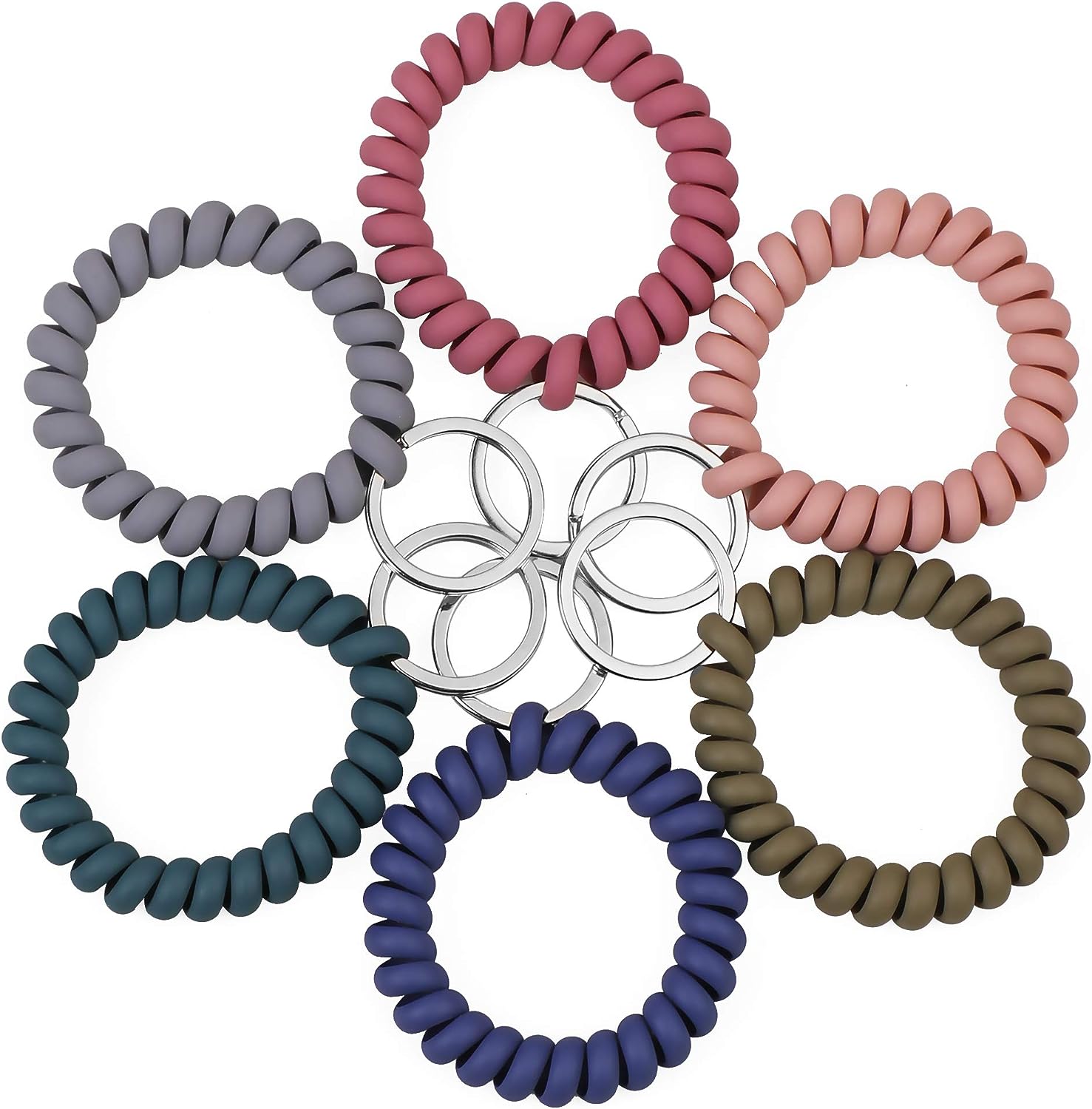 6PCS Stretchable Wristband Wristlet Keychain Wrist Key Chain Wristlet