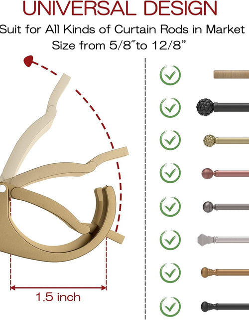 Load image into Gallery viewer, 8 Pieces Self Adhesive Curtain Rod Bracket, Universal Plastic Curtain Rod Holders, No Drill Curtain Rod Brackets Curtain Rod Hooks
