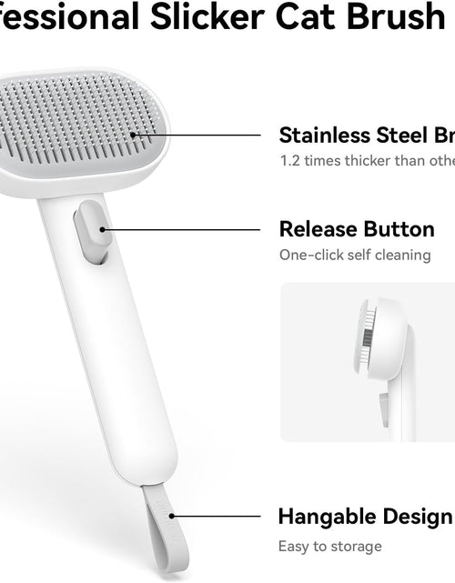 Load image into Gallery viewer, Cat Brush with Release Button, Cat Brushes for Indoor Cats Shedding, Removes Loose Fur
