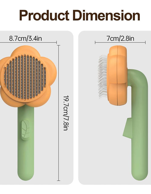 Load image into Gallery viewer, Pet Grooming Brush Cat Deshedding Brush, Self-Cleaning Slicker Cat Brushes ,Orange+Green
