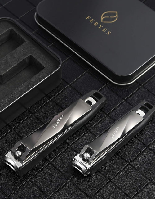 Load image into Gallery viewer, Nail Clippers with Catcher 2 PCS Set, No Splash Fingernail Clipper and Toenail Clipper

