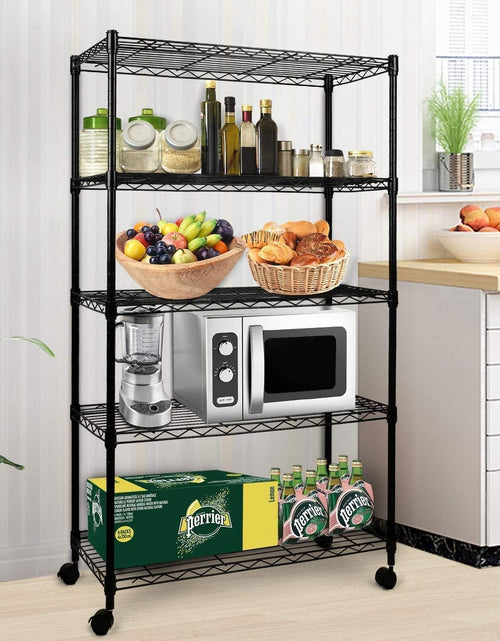Load image into Gallery viewer, 5-Shelf Shelving Unit 1250Lb Capacity, 29.92&quot; D x 13.98&quot; W x 62.99&quot; H, 5 Tier, Black
