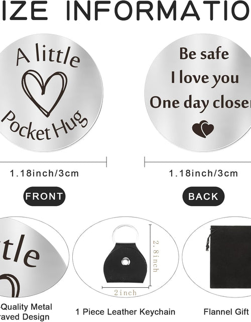 Load image into Gallery viewer, Pocket Hug Token Long Distance Relationship Keepsake Stainless Steel Double Sided Inspirational Gift with Keychain (Be Safe)
