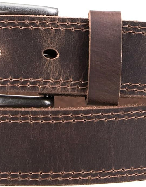 Load image into Gallery viewer, Men&#39;s Genuine Leather Casual Every Day Jeans Belts, Handmade with Gift Box, Bourbon Brown (Double Stitch) (36,waist 34)
