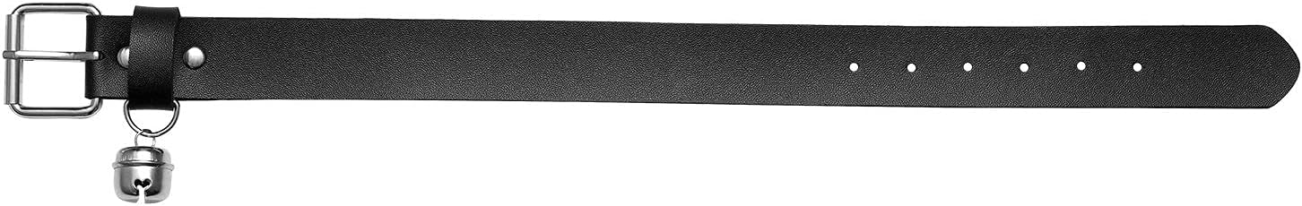 Multicolor PU Simulated Leather Silvert-Tone Bell Belt Adjustable Collar Choker Necklace