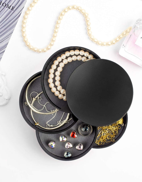 Load image into Gallery viewer, Jewelry Storage Box 4-Layer Rotatable Jewelry Accessory Storage Tray with Lid for Rings Bracelets
