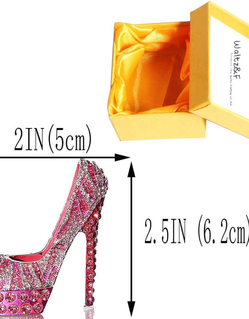Load image into Gallery viewer, Pink diamond leopard high heels Trinket Box Hinged Hand-painted Figurine Collectible Ring Holder
